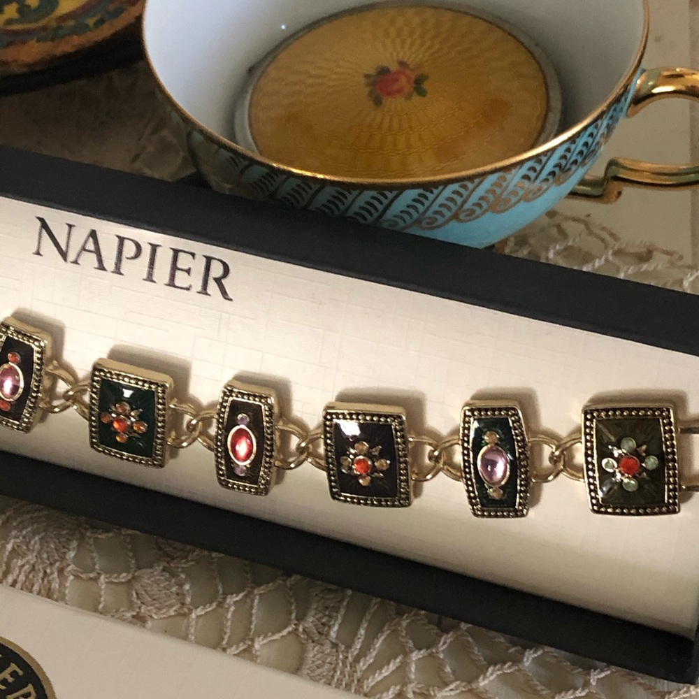 NAPIER Enamel Panel Bracelet - Picture 2 of 9